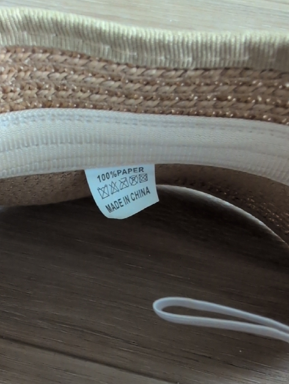 Womens Straw Visor - Beige Sun Visor - Picture 3 of 3